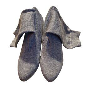 Cape Robbin Silver Glitter Knit Sock Boots With Gold Stiletto High Heels